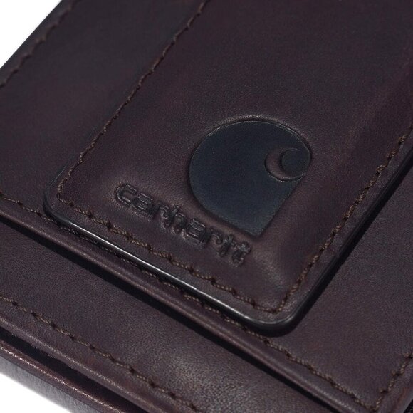 Carhartt Men's Imported Brown Durable Oil Tan 100% Leather Wallets - Picture 7 of 7